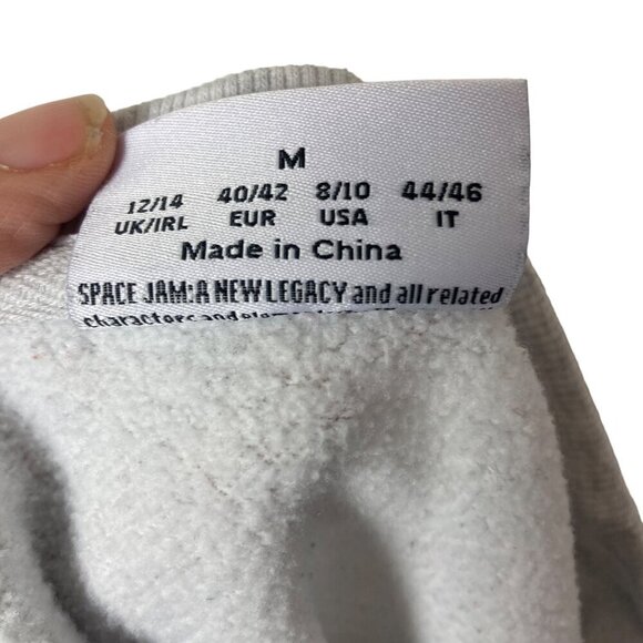 Space Jam A New Legacy Sweatshirt Womens Medium Tweety Bugs Lola Daffy Gray - Picture 6 of 12